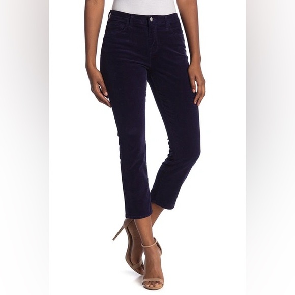 L'AGENCE Pants - NWT L’AGENCE Sada Crop Slim Corduroy Pants in Navy, Size 25